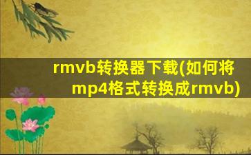 rmvb转换器下载(如何将mp4格式转换成rmvb)